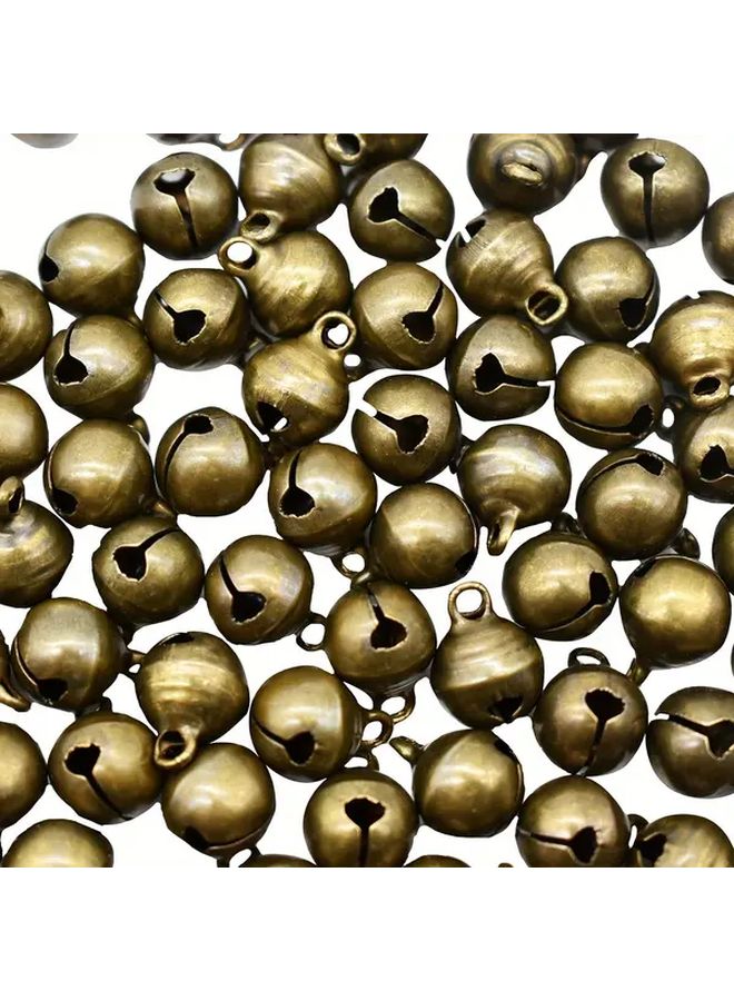 80 جرس برونزي نحاسي قديم، 30 كبير و50 صغير، لتزيين أعياد الميلاد وهالوين والعطلات - Image 2